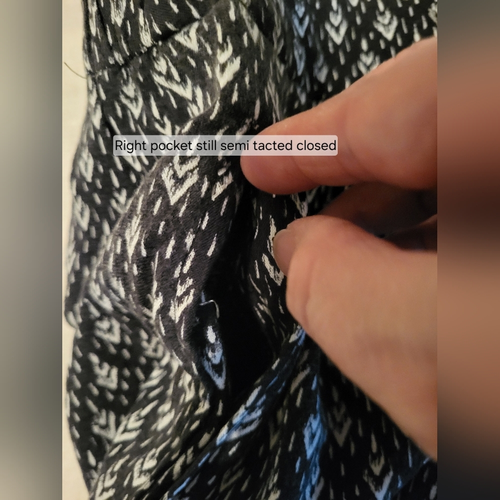 Elevenses By Anthropologie Black & White Ikat Wide-Leg Pants XL - Picture 14 of 16